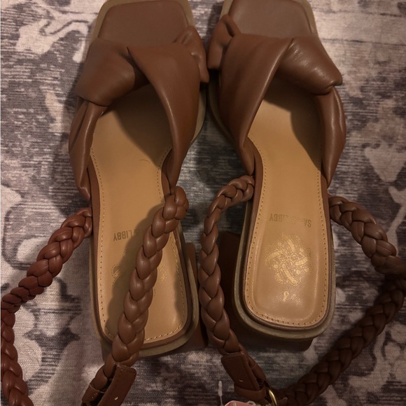 Sam & Libby Tan Braided Women's Sandals - Picture 2 of 4